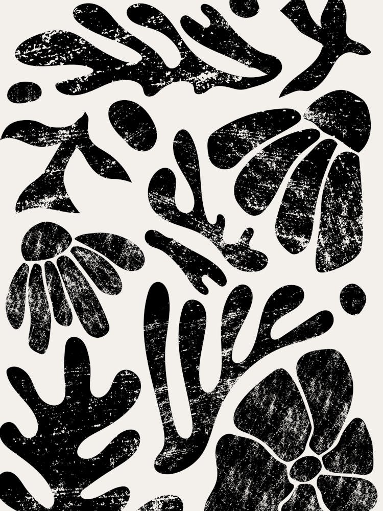 Black and White Organic Garden Wall Art