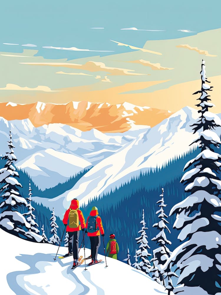 Whistler Blackcomb   British Columbia Canada, Ski Resort Illustration 3