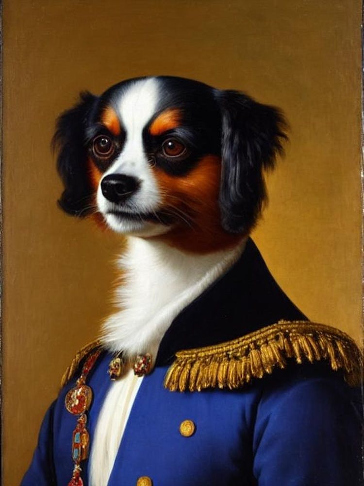 Papillon Renaissance Portrait Oil Painting