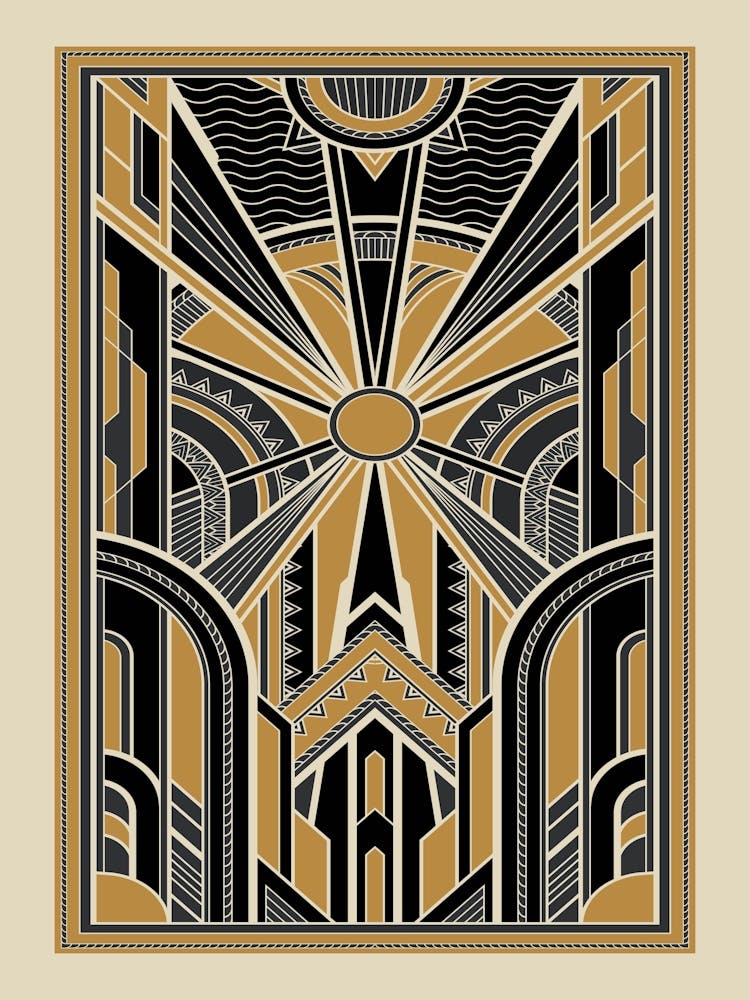 Art Deco Pattern 1 Black and Gold