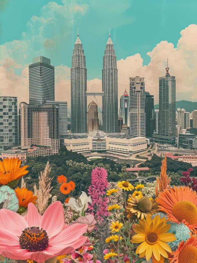 Kuala Lumpur   Retro Collage Style 2