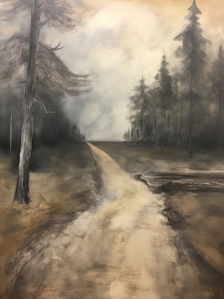 Old Forest Road Painting