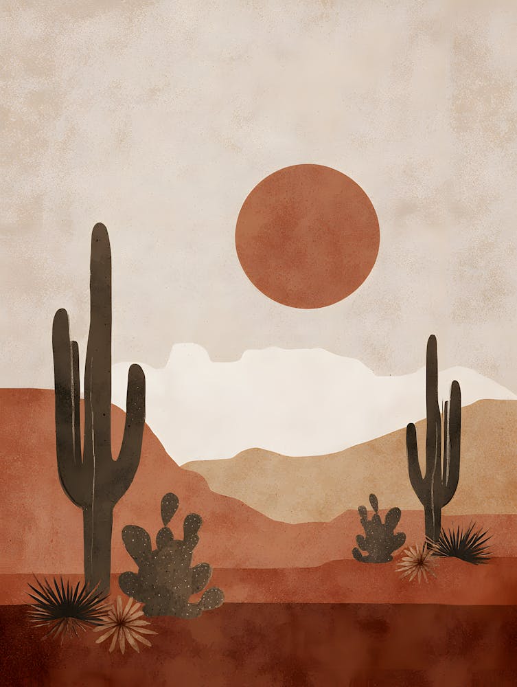 Desert Sunse Minimalist Desert Landscape 1