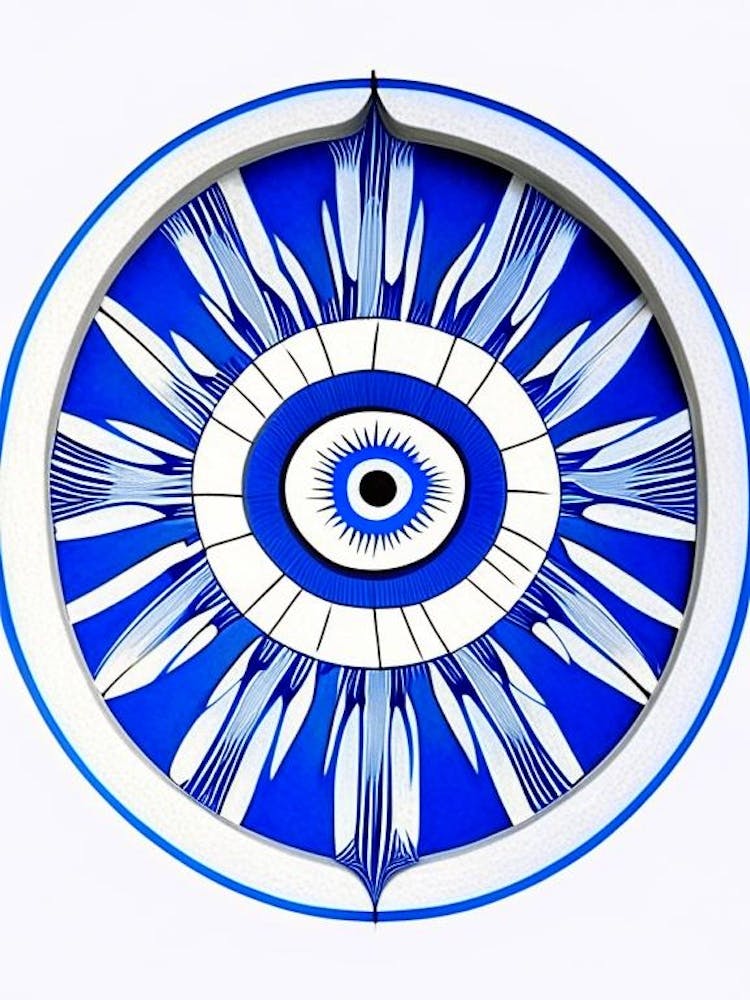Dharma Wheel, Symbol, Third Eye Blue & White 5