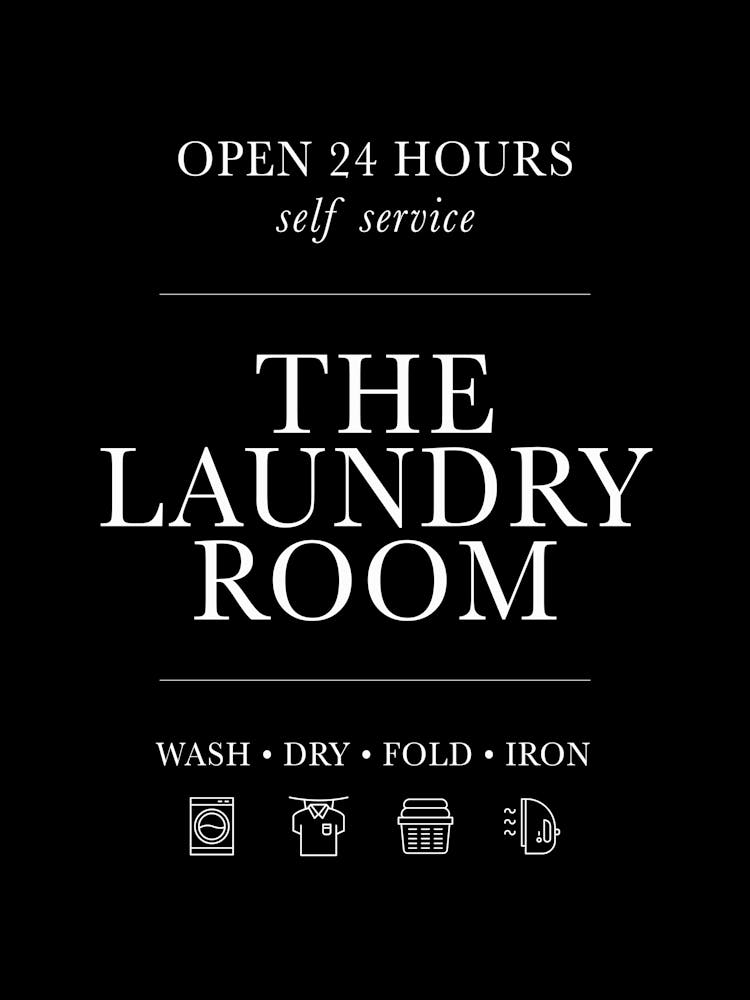 Laundry Room Sign Black