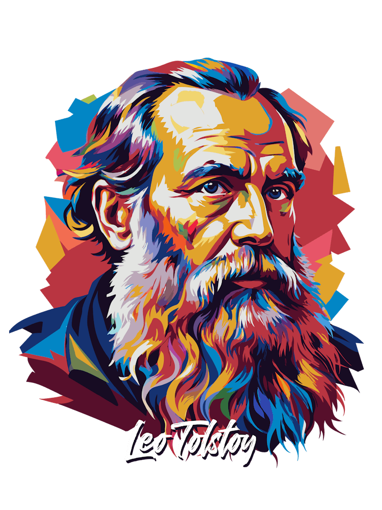 Leo Tolstoy 01 Portrait WPAP Pop Art