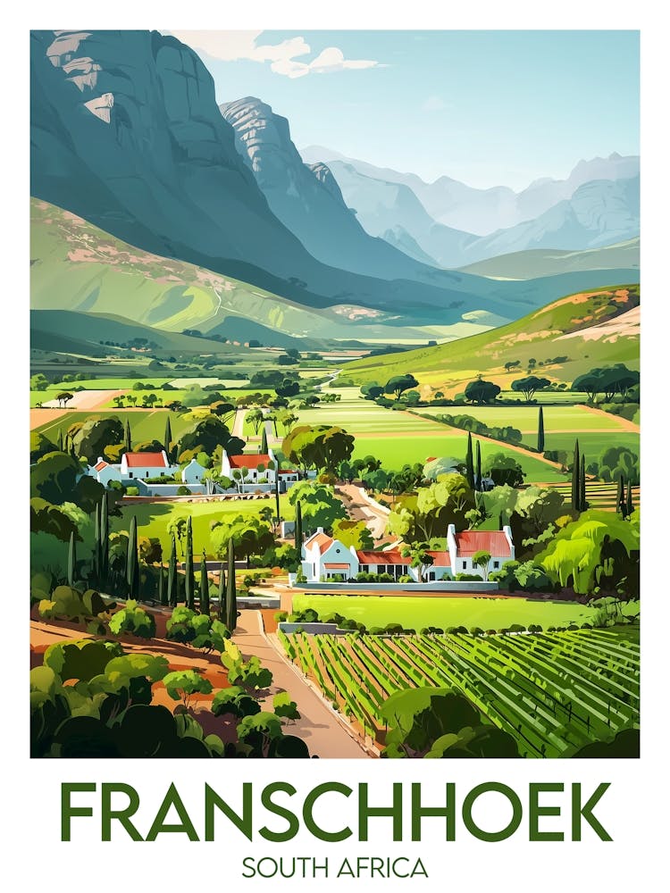 Reiseplakat Franschhoek
