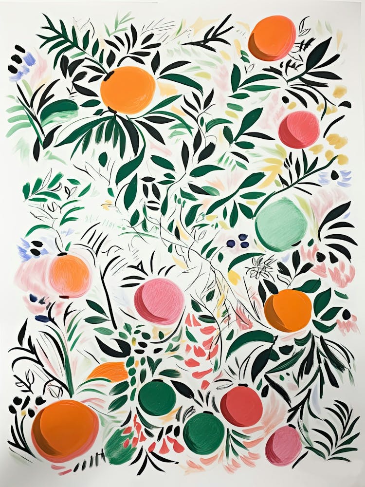 Nectarine Fruit Drawing 1