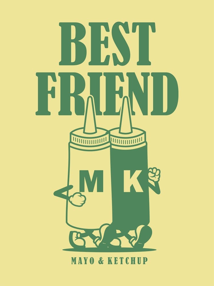 Retro Wandkunst Vintage Dekor Retro Cartoon Druckkunst Retro Vintage Wandkunst Beste Freunde Trendiges Retro Poster