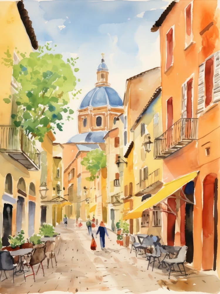 Modena, Italy Watercolour Streets 1