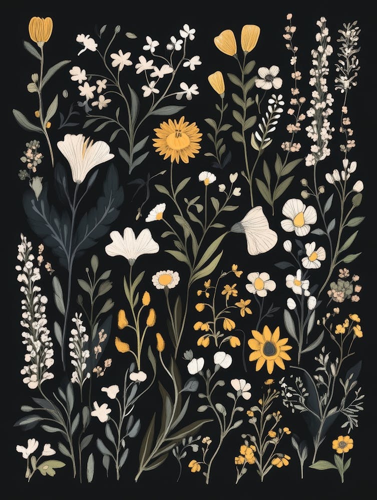 verzierte Blumen und Pflanzen 4