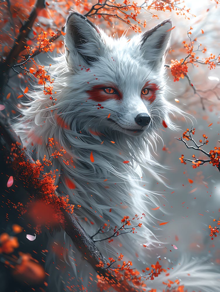 Beautiful Fantasy White Fox 24