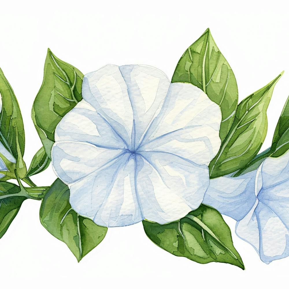 Watercolor Of Blue Flowers