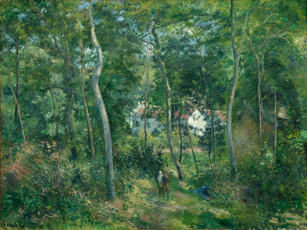 Edge Of The Woods Near L Hermitage, Pontoise (1879), Camille Pissarro