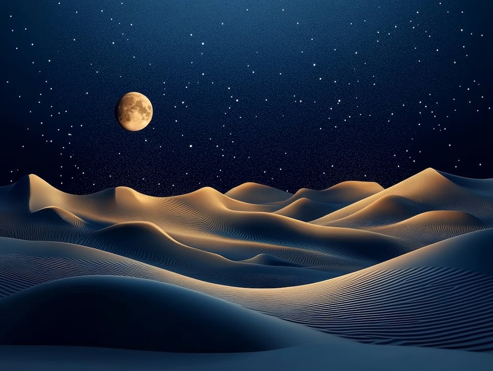 Sand Dunes At Night