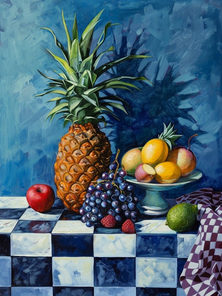 Tropical Fruit Checkerboard