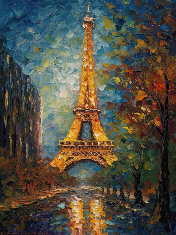 Eiffel Tower Paris Van Gogh Style 3