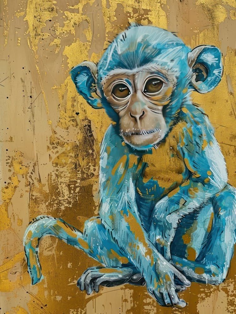 Baby Monkey Gold Effect Collage 3