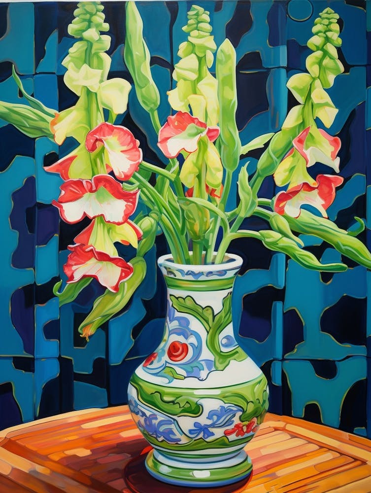 Flowers In A Vase Still Life Painting Snapdragon 1