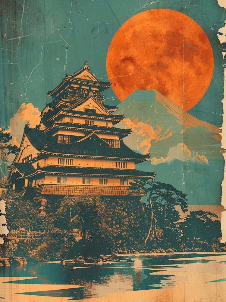 Hiroshima Castle Mid Century Modern 3