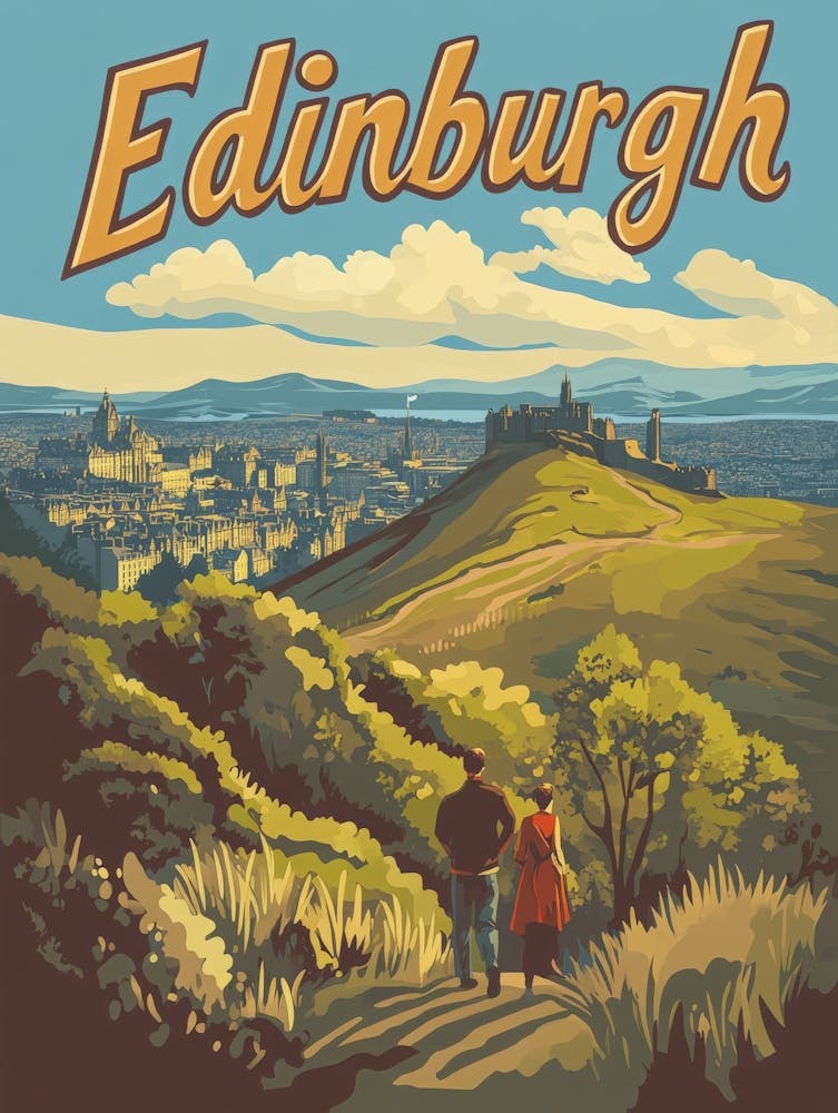 Aihrgdesign A Retro Travel Poster For Edinburgh Featuring Art 41336ee3 E10d 447b 8404 E297fb69679e 1