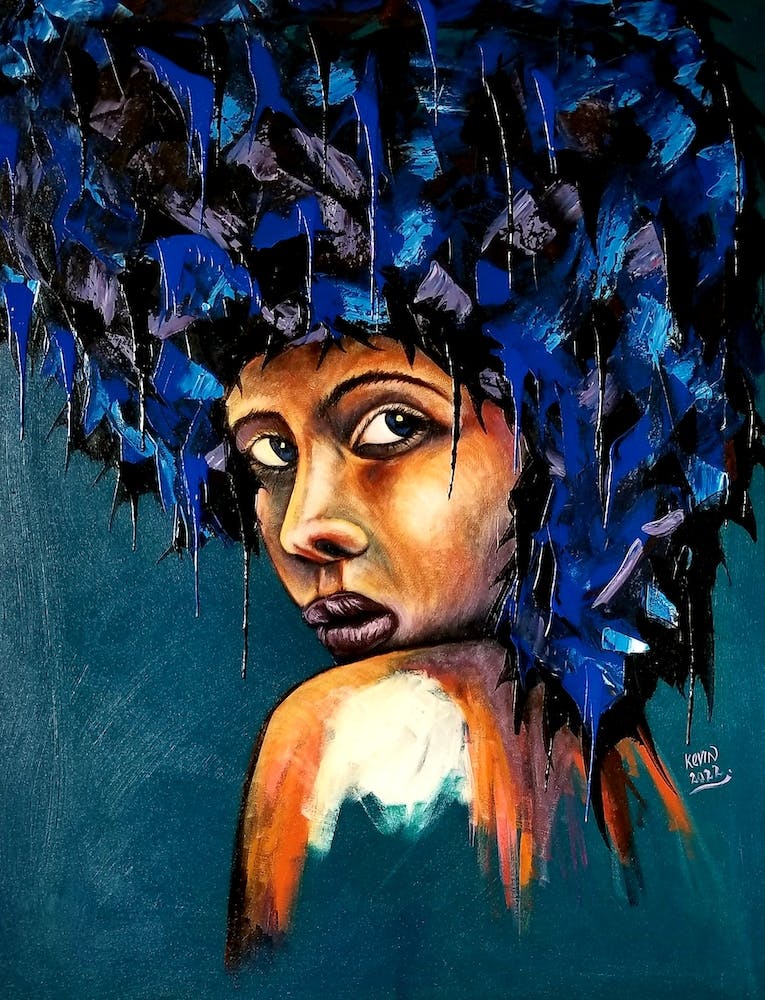 Brown skin girl- portrait painting