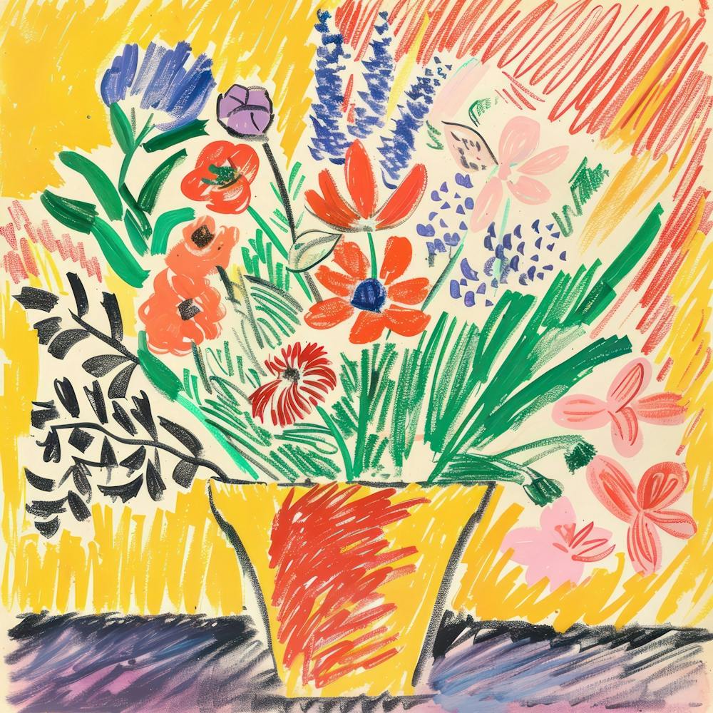 Peinture Fleurs d'Été Style Matisse 6