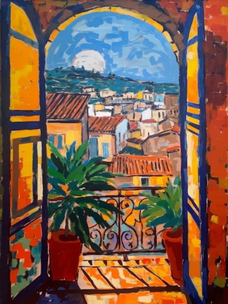Window View Of Rome In The Style Of Fauvist 4