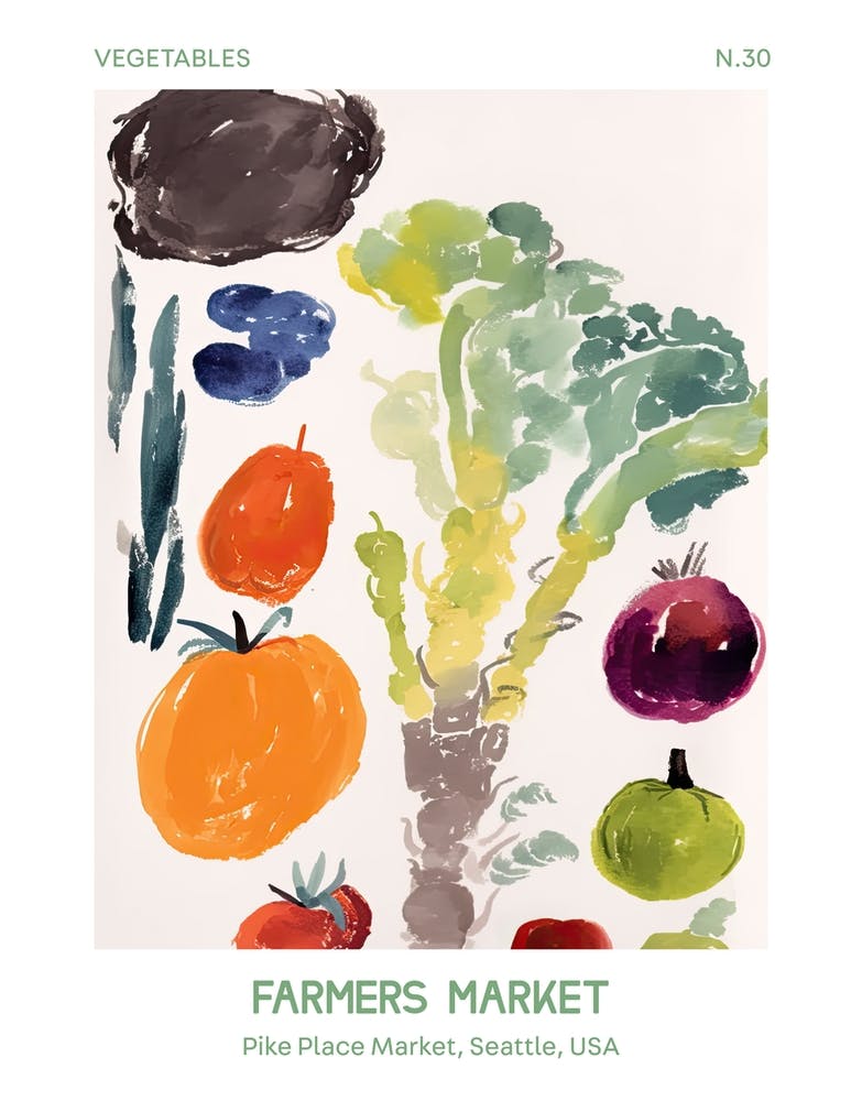 Brussel Sprouts Vegetables Farmers Market 3 Pike Place Market, Seattle, Usa