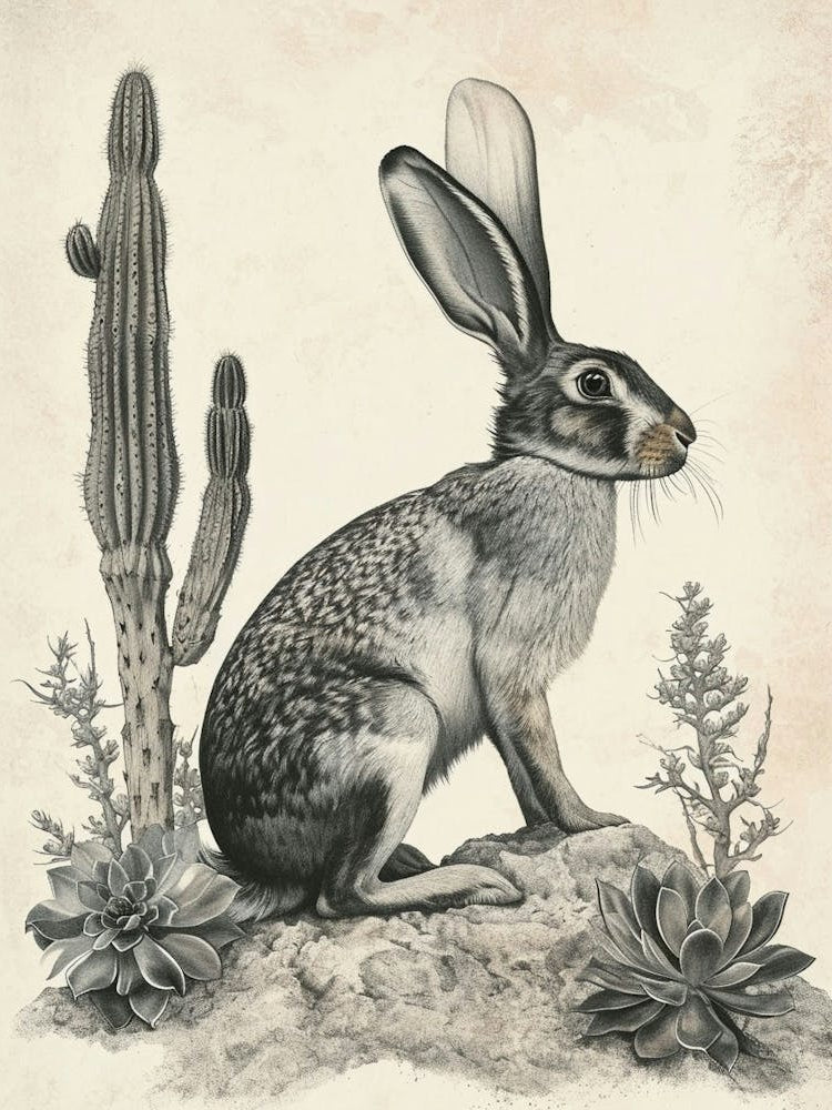 Florida White Rabbit Drawing 1