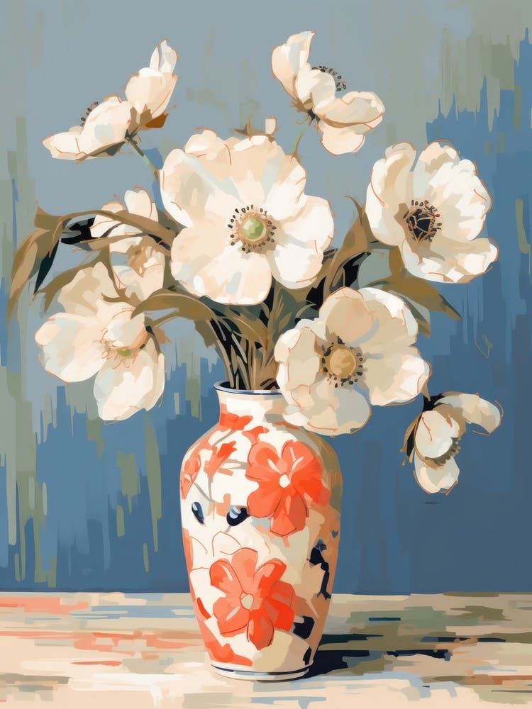 Anemone Flower Still Life Painting 1 Dreamy