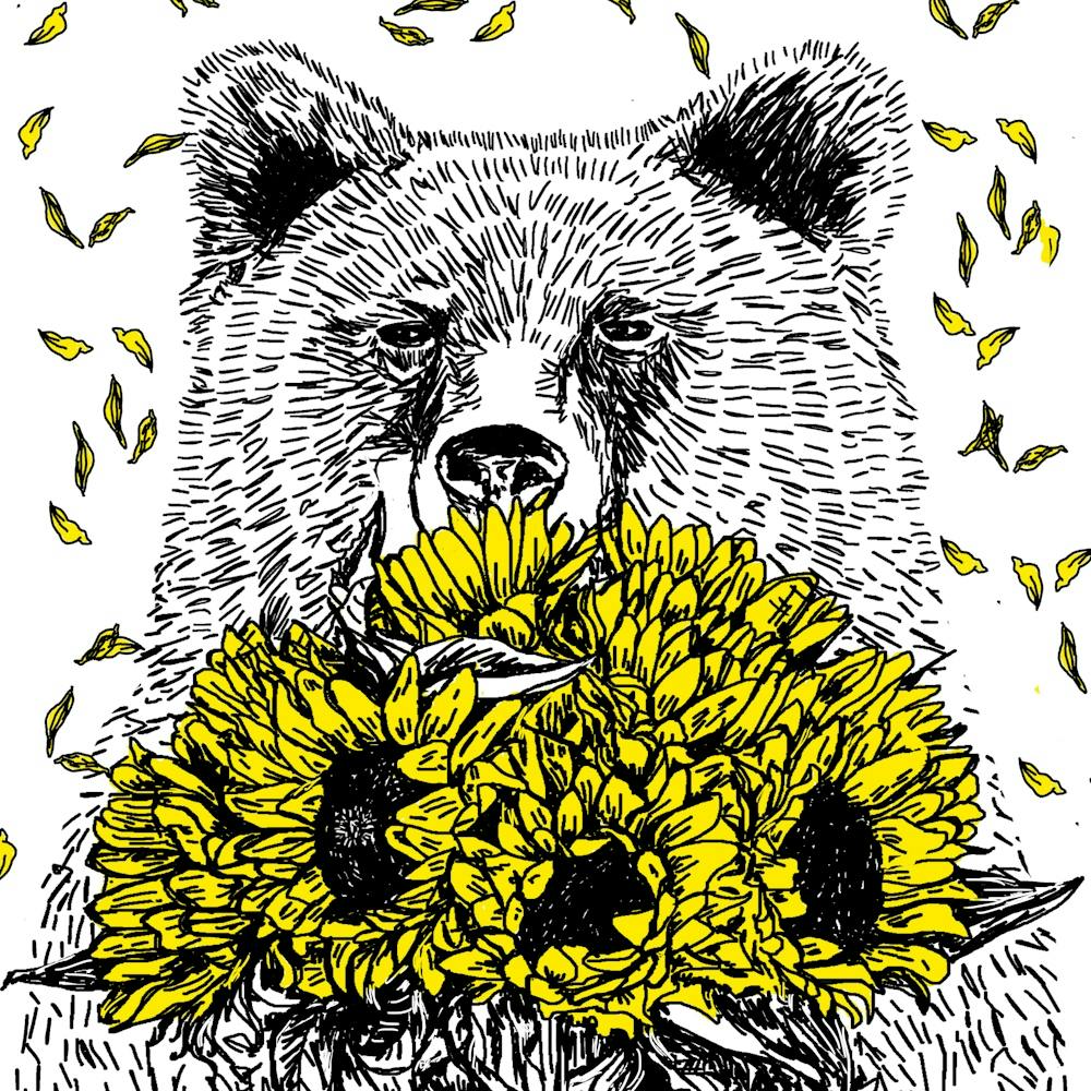 Bear With Sunflowers