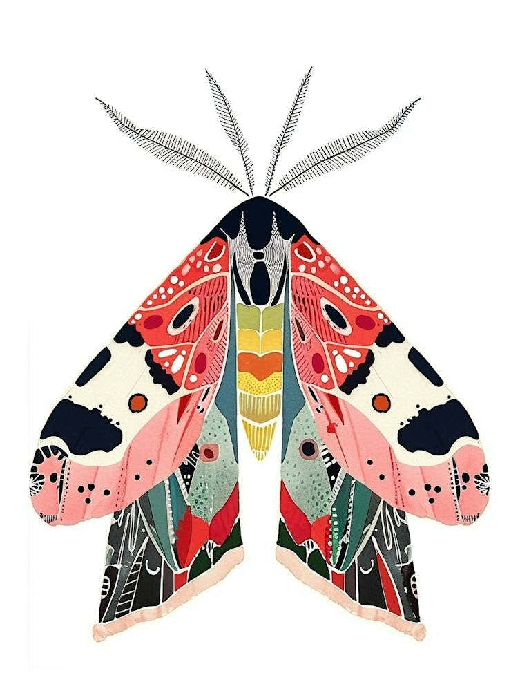 Colourful Insect Illustration Moth 44