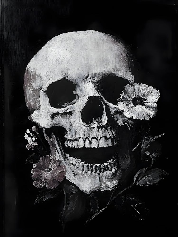Skull And Flowers 1