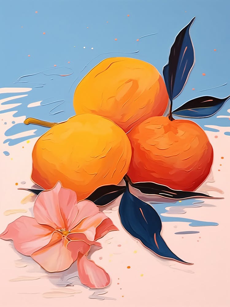 Three Oranges And A Flower