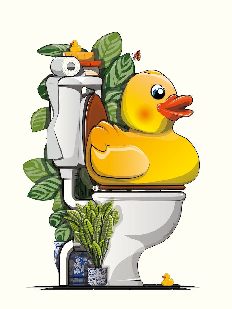 Rubber Duck On The Toilet