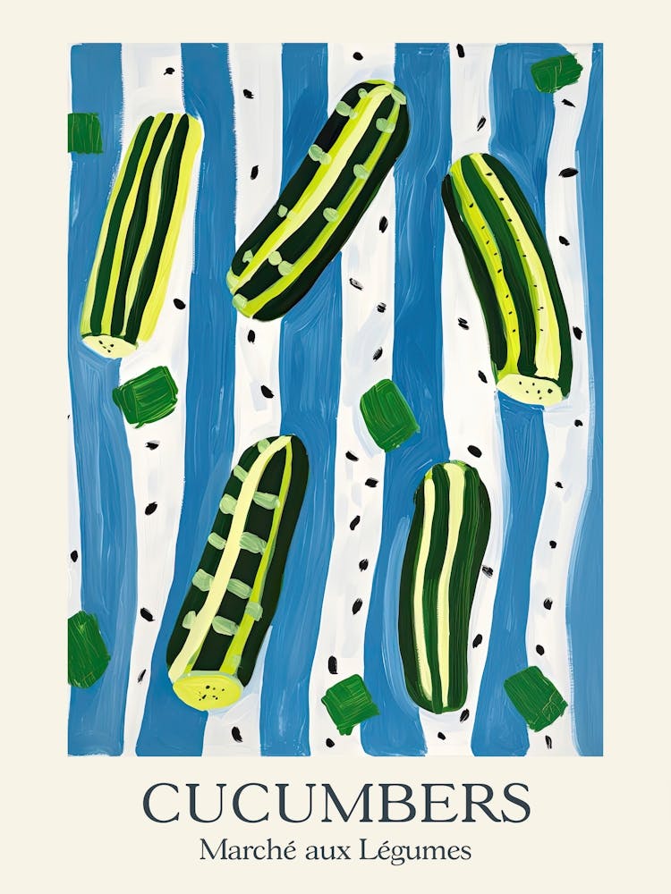 Marche Aux Legumes Cucumbers Summer Illustration 4