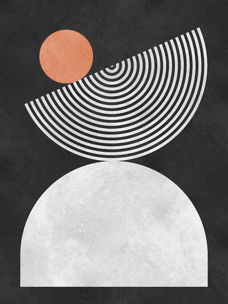 Lines and circles on black background 3