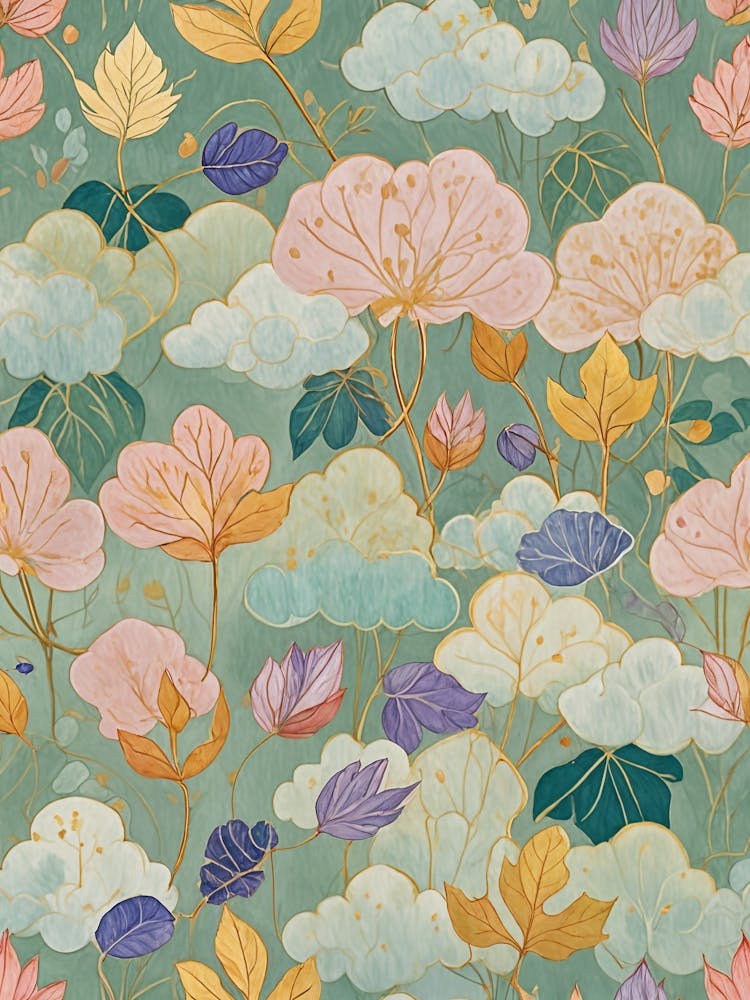 Autumn Leaves and Clouds