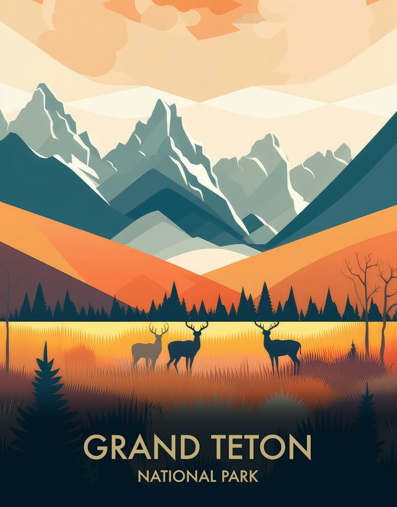 Teton National Park Vintage Travel Poster 6