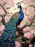 Peacock Animal Drawing In The Style Of Ukiyo E 6