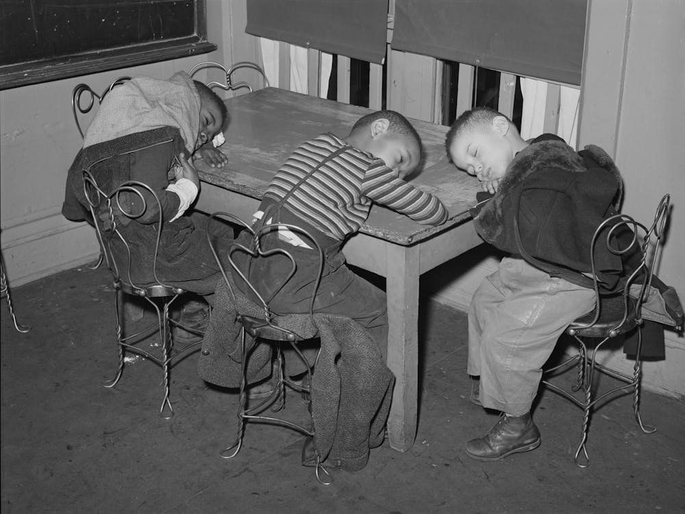 Boys During Rest Period At Nursery,There Is A Shortage Of Beds, Chicago, Illinois By Russell Lee
