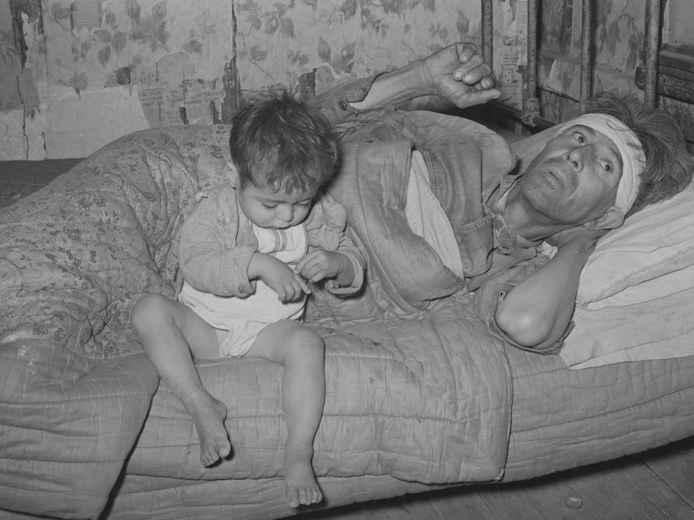 Mexican Father And Son San Antonio, Texas, This Family Was Living On Relief, The Father Was Obviously Very Sick