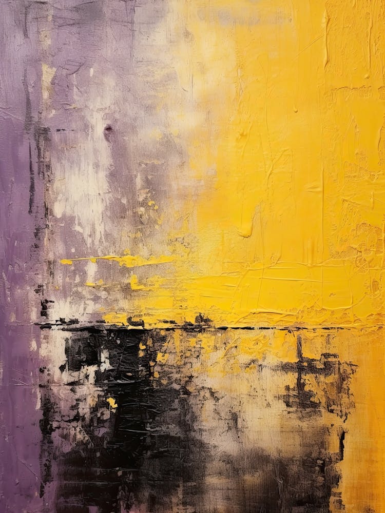Lilac And Yellow Abstract Painting 1