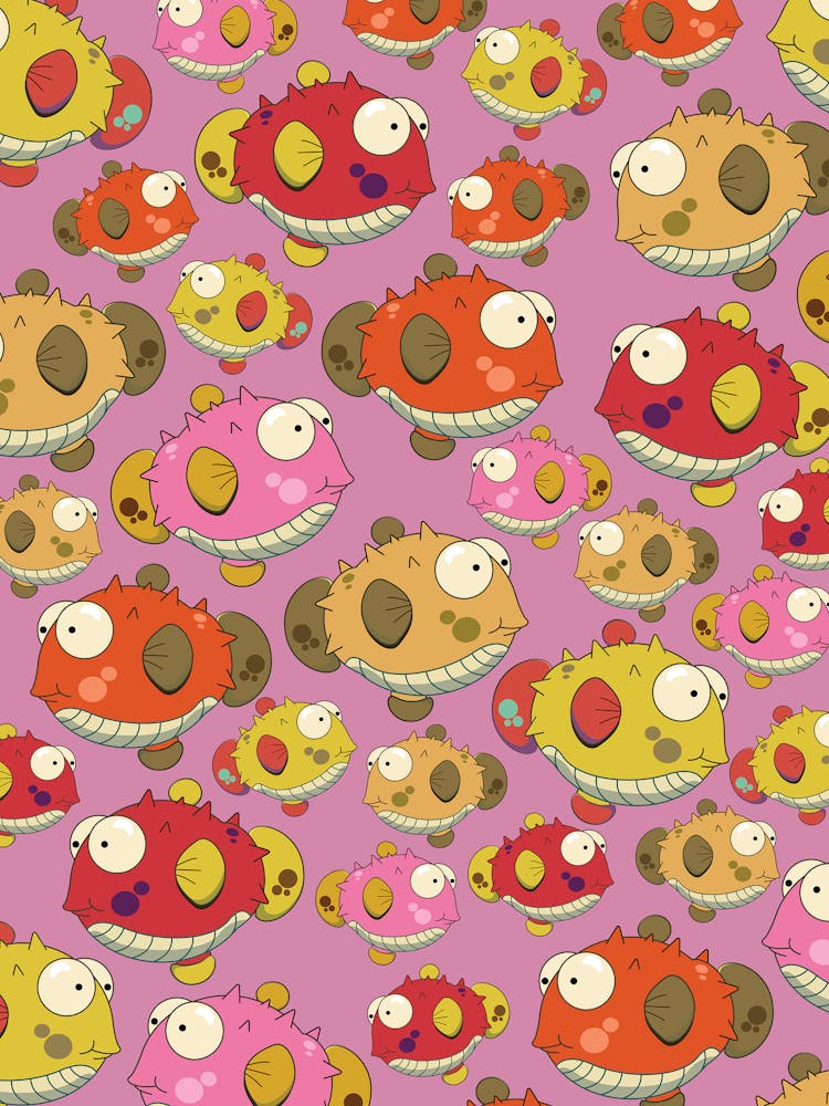 Fishes On A Pink Background