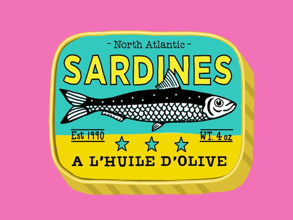 Sardine Tin Pop Art On Pink Kitchen