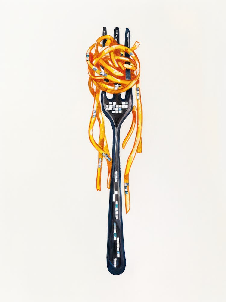 Disco Ball Pasta Fork Spaghetti Italian Kitchen