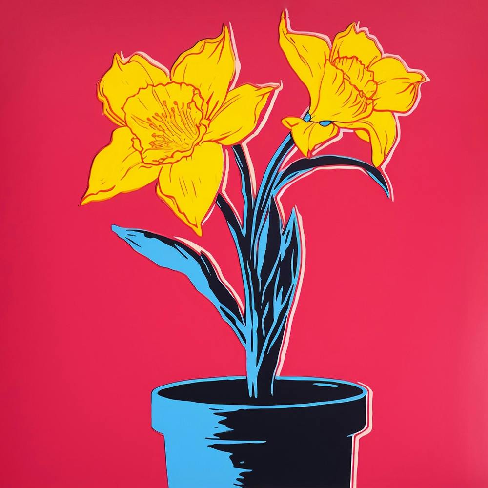 Daffodil 1 Pop Art Illustration Square