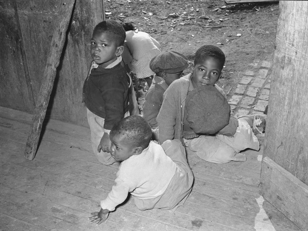 Children Of Sharecropper Who Will Be Resettled At Transylvania Project, Louisiana By Russell Lee