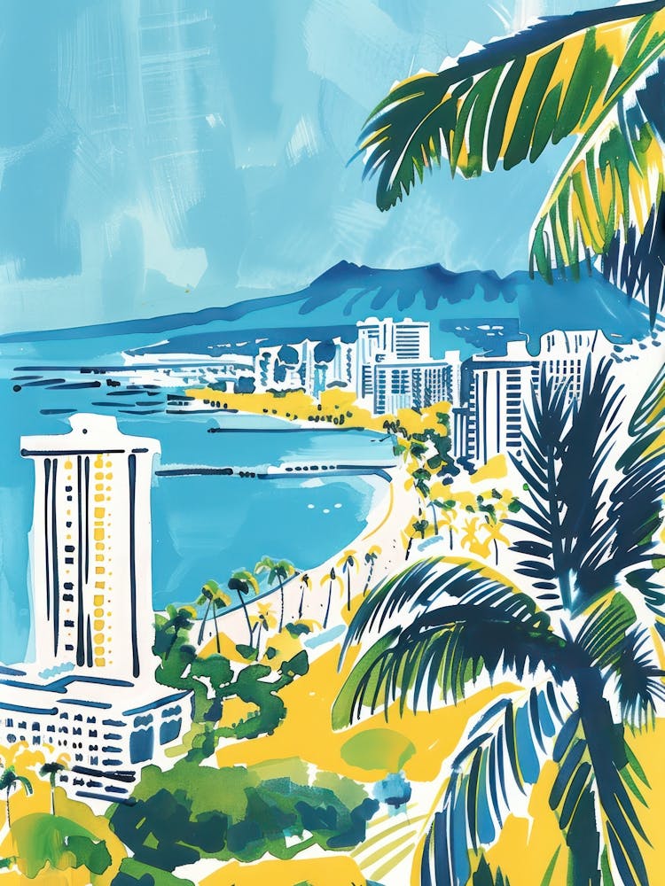 Travel Poster Happy Places Honolulu 1